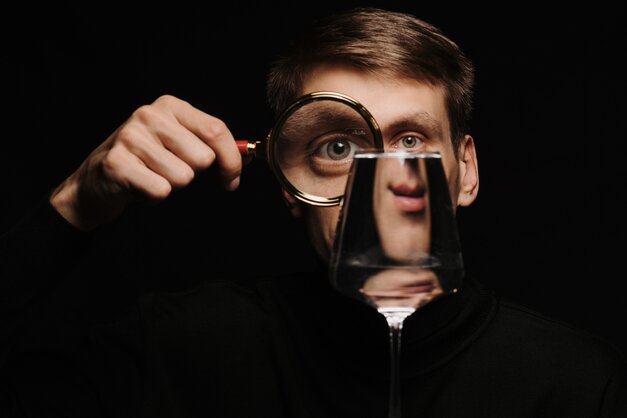 spy holding magnifying glass
