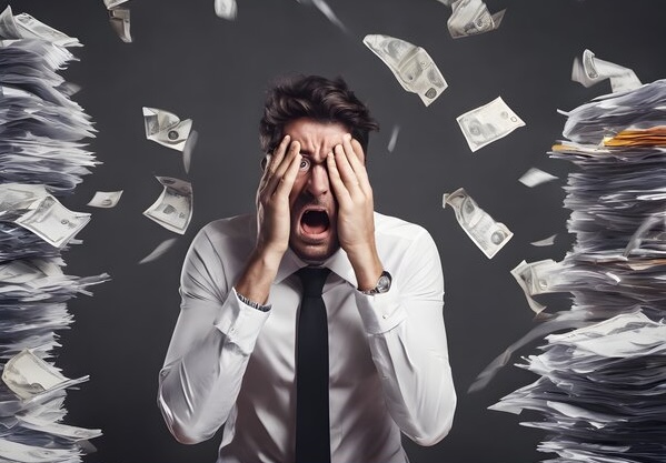 business owner drowning in expenses